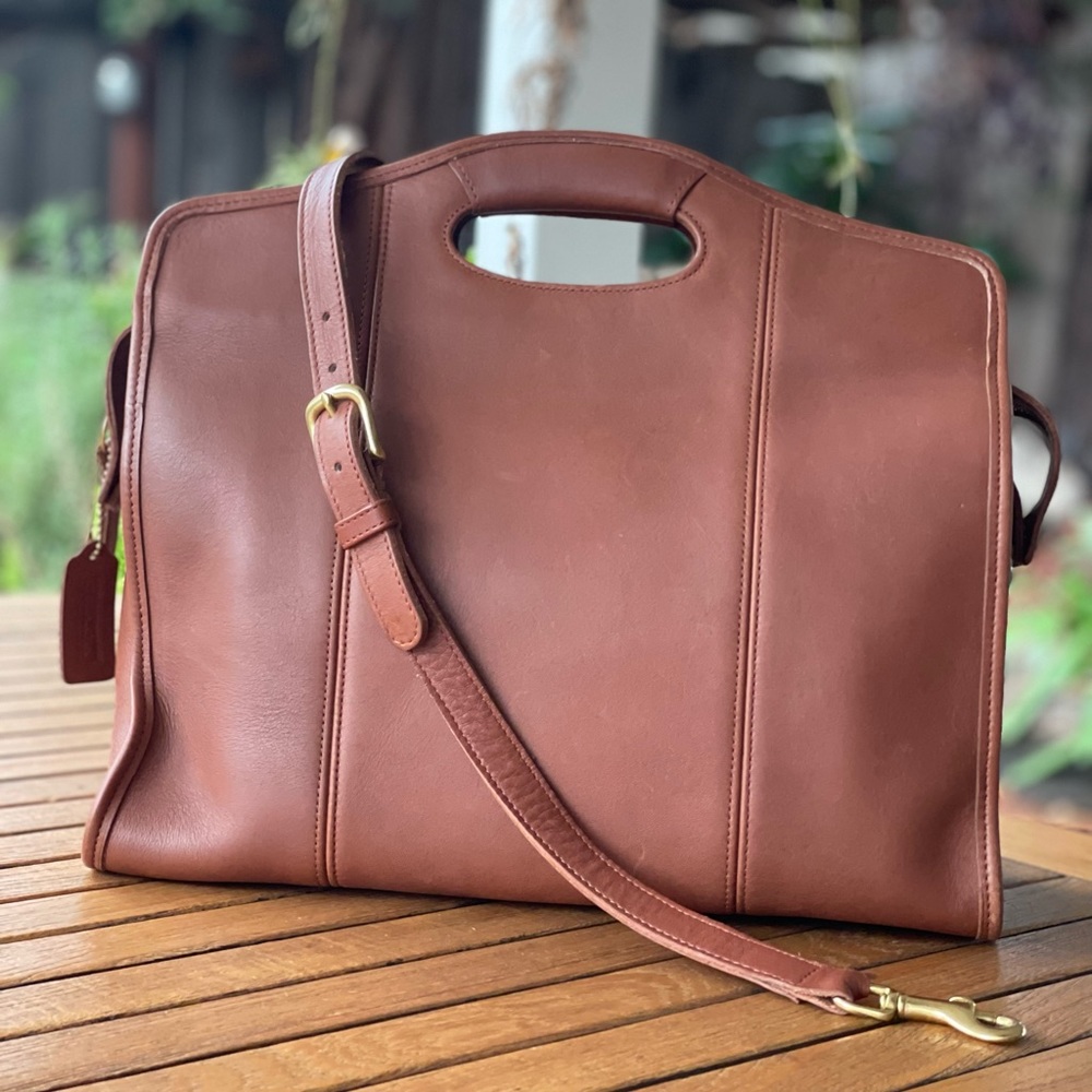 Vintage Coach Zip Top Shopper British Tan EUC tote purse bag shoulder crossbody